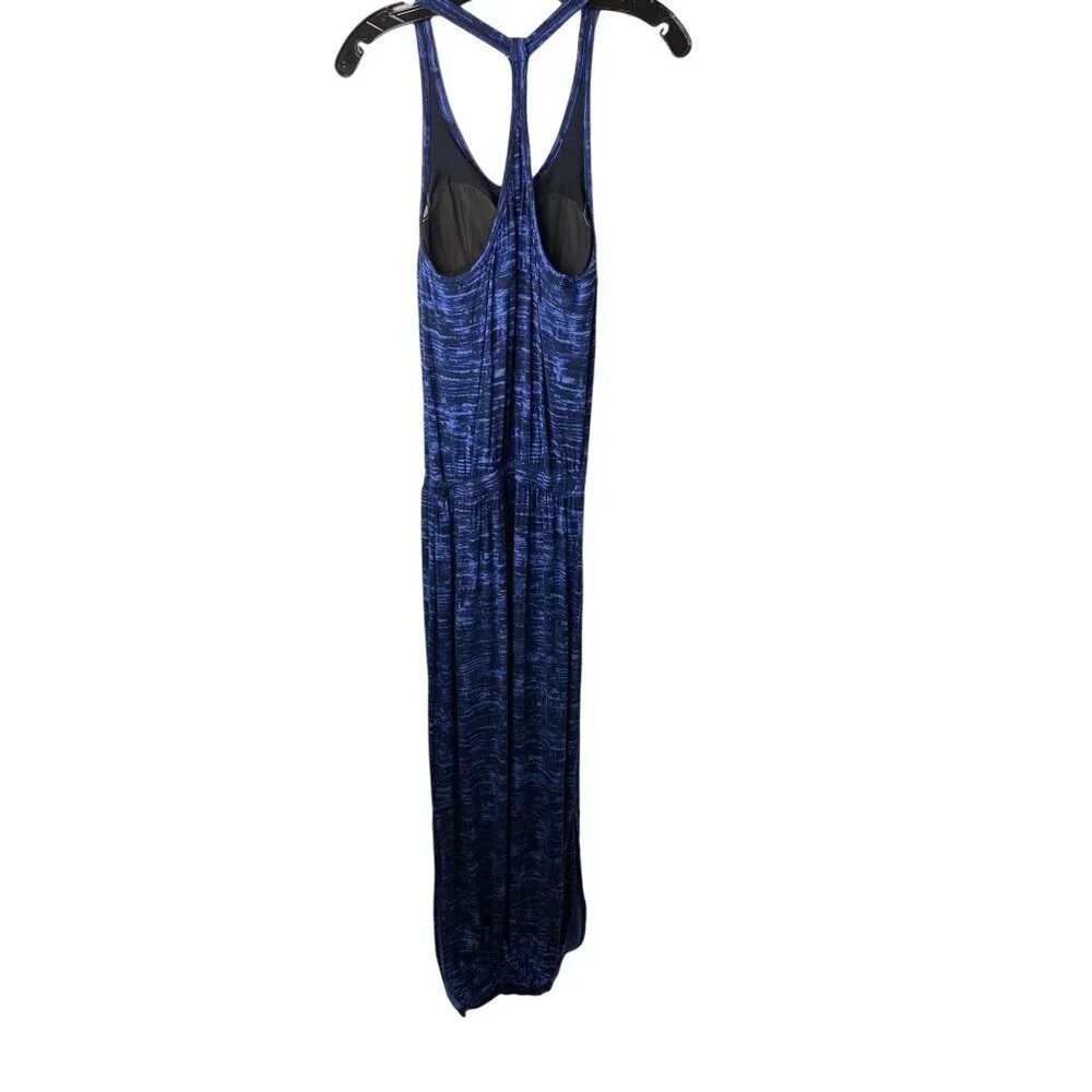 ATHLETA WOMEN'S CRESSIDA TWO-TONE BLUE MAXI DRESS WITH WAIST TIE SZ XS - Picture 4 of 5